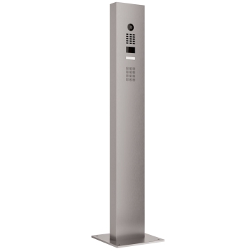 Intercomsysteem met standaard + bodemplaat met Keypad module Smart Doorbird D1101KV  in RVS-look