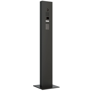 Intercomsysteem met standaard + bodemplaat met Keypad module Smart Doorbird D1101KV in grafiet zwart