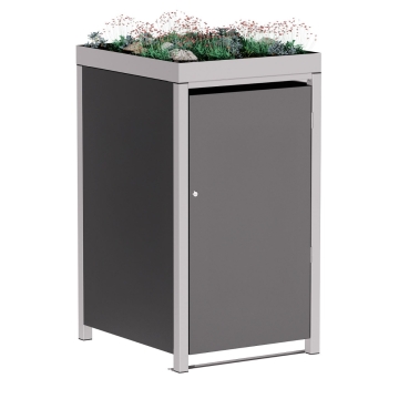 Vuilnisbak doos Tilda voor 1 - 240L in Antraciet met signaalgrijs frame