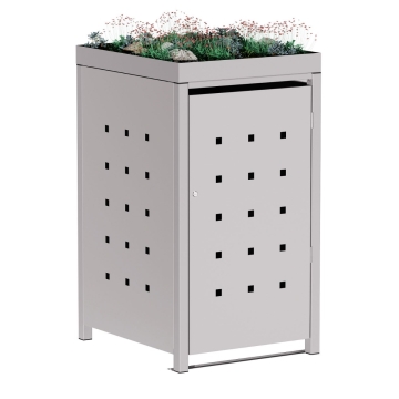 Vuilnisbak doos Martha voor 1 - 240L in Lichtgrijs metallic