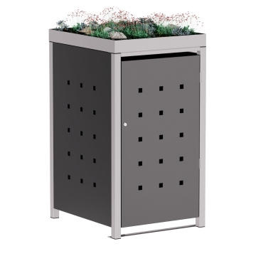 Vuilnisbak doos Martha voor 1 - 240L in Antraciet met signaalgrijs frame