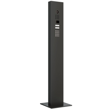 Intercomsysteem met standaard + bodemplaat en Keypad Smart for Two Doorbird D1102KV  in grafiet zwar