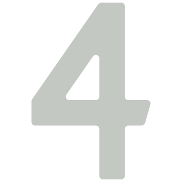 Zelf -adhesief huisnummer "4" - 40 mm lichtgrijs