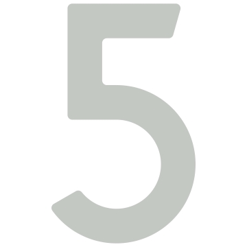 Zelf -adhesief huisnummer "5" - 40 mm lichtgrijs