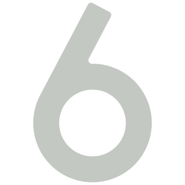 Zelf -adhesief huisnummer "6" - 40 mm lichtgrijs
