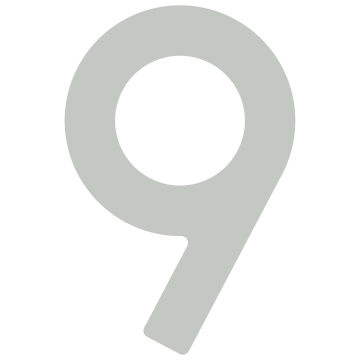Zelf -adhesief huisnummer "9" - 40 mm lichtgrijs