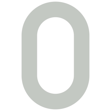 Zelf -adhesief huisnummer "0" - 40 mm lichtgrijs