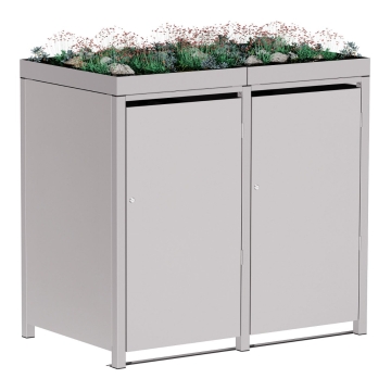 Vuilnisbak doos Tilda voor 2 - 240L in Lichtgrijs metallic
