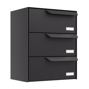 Brievenbus unit Amsterdam for Three in zwart