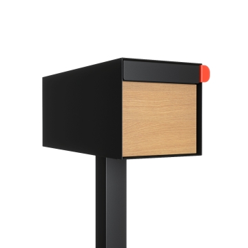 Vrijstaande brievenbus model Americano Zwart met HPL-front