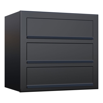 Postkastsysteem Cube voor drie Zwart