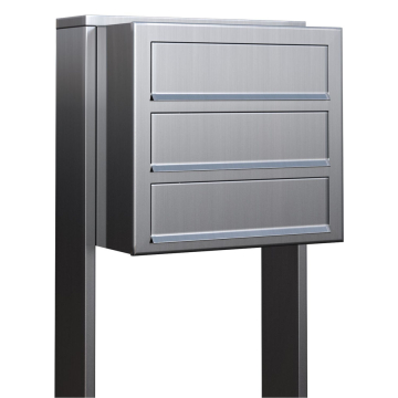 Brievenbus unit Cube for Three in RVS
