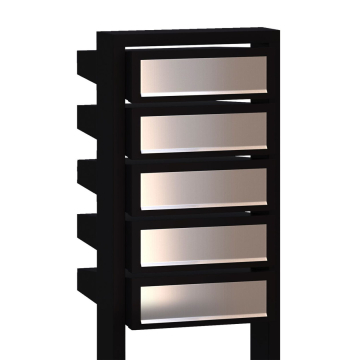 Brievenbus unit Stairs for Five in Zwart met RVS inwerpklep