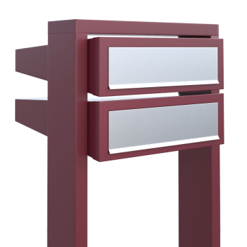 Brievenbus unit Stairs for Two in Rood met RVS inwerpklep