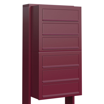 Brievenbus unit Cube for Six in Rood