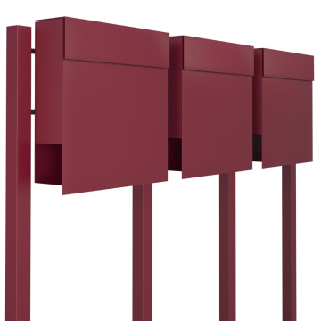 Brievenbus unit Manhattan for Three in Rood