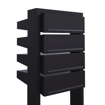 Brievenbus unit Stairs for Four in Zwart
