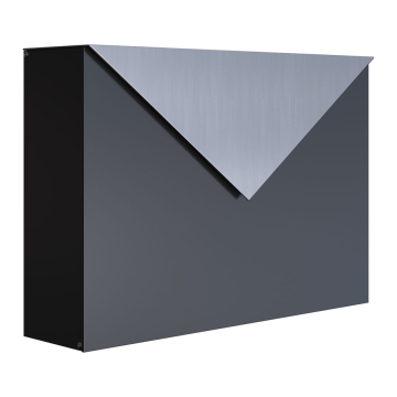 Brievenbus Letter Zwart met RVS inwerpklep