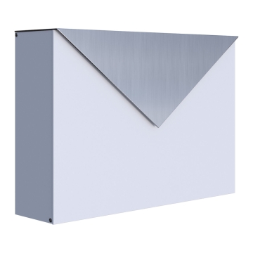 Brievenbus Letter Wit met RVS inwerpklep