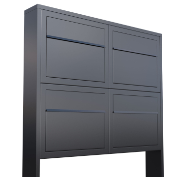 Brievenbus unit Elegance for Four in Antraciet