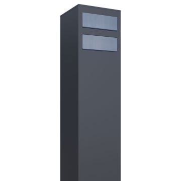 Brievenbus unit Monolith for Two in Antraciet met RVS inwerpklep