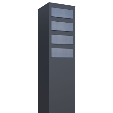 Brievenbus unit Monolith for Four in Antraciet met RVS inwerpklep