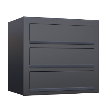 Postkastsysteem Cube voor drie Antraciet