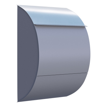 Brievenbus Jumbo in Grijs metallic met RVS inwerpklep