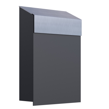Brievenbus Baby Box Antraciet met RVS inwerpklep