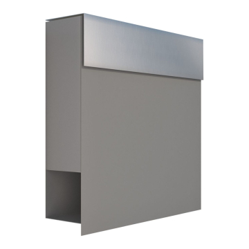 Brievenbus Manhattan in Grijs Metallic met RVS inwerpklep