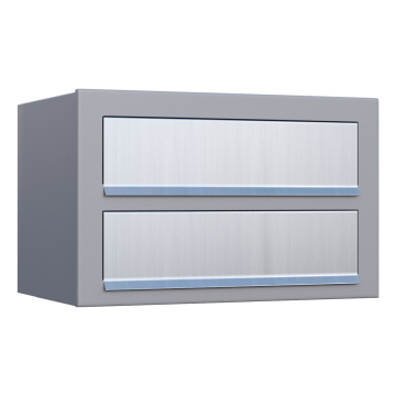 Brievenbus unt Cube for Two in Grijs metallic met RVS inwerpklep
