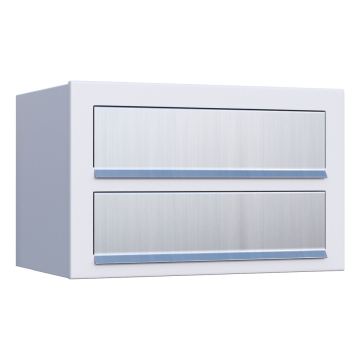 Postkastsysteem Cube voor twee Wit met RVS inwerpklep