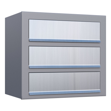 Brievenbus unit Cube got Three in Grijs metallic met RVS inwerpklep