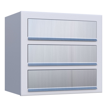 Postkastsysteem Cube voor drie Wit met RVS inwerpklep