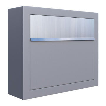 Brievenbus Elegance in Grijs metallic met RVS inwerpklep