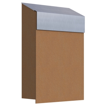 Brievenbus Baby Box Okerbruin met RVS inwerpklep