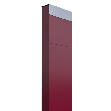 Vrijstaande brievenbus The Box in Rood met RVS inwerpklep