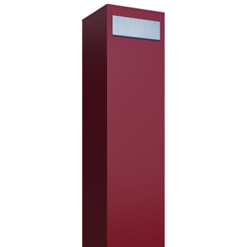Vrijstaande brievenbus Monolith in Rood met RVS inwerpklep
