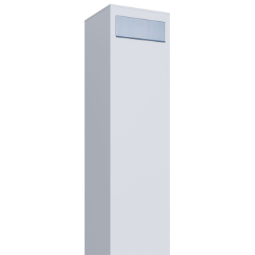 Vrijstaande brievenbus Monolith in Wit met RVS inwerpklep