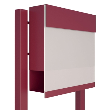Vrijstaande brievenbus Manhattan Special White in Rood