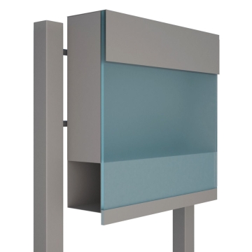 Vrijstaande brievenbus Manhattan Special Blue in Grijs Metallic