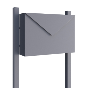 Vrijstaande brievenbus Letter in Grijs Metallic
