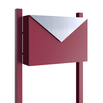 Vrijstaande brievenbus Letter in Rood met RVS inwerpklep