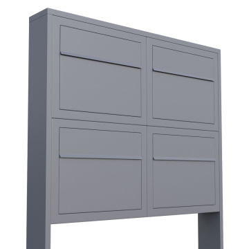 Brievenbus unit Elegance for Four in Grijs Metallic