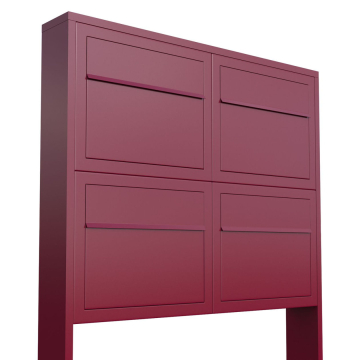 Brievenbus unit Elegance for Four in Rood