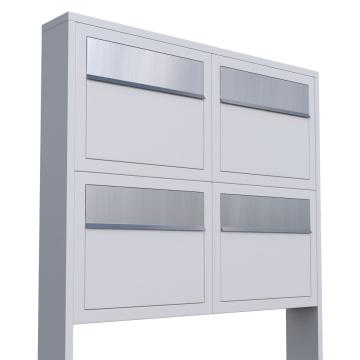 Brievenbus unit Elegance for Four in Wit met RVS inwerpklep