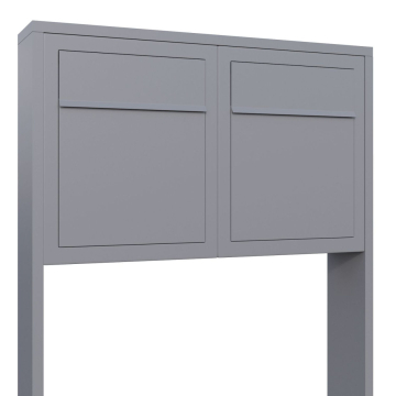 Brievenbus unit Base for Two in Grijs Metallic