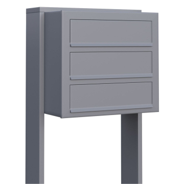Brievenbus unit Cube for Three in Grijs Metallic