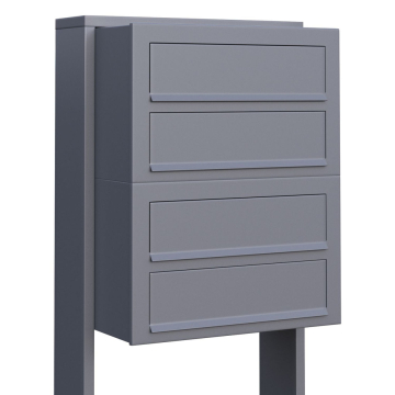 Brievenbus unit Cube for Four in Grijs Metallic