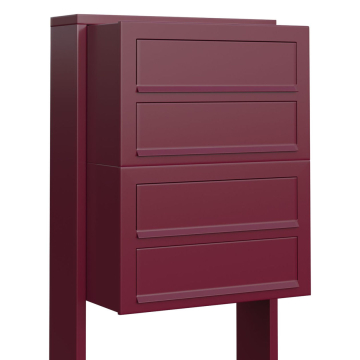 Brievenbus unit Cube for Four in Rood